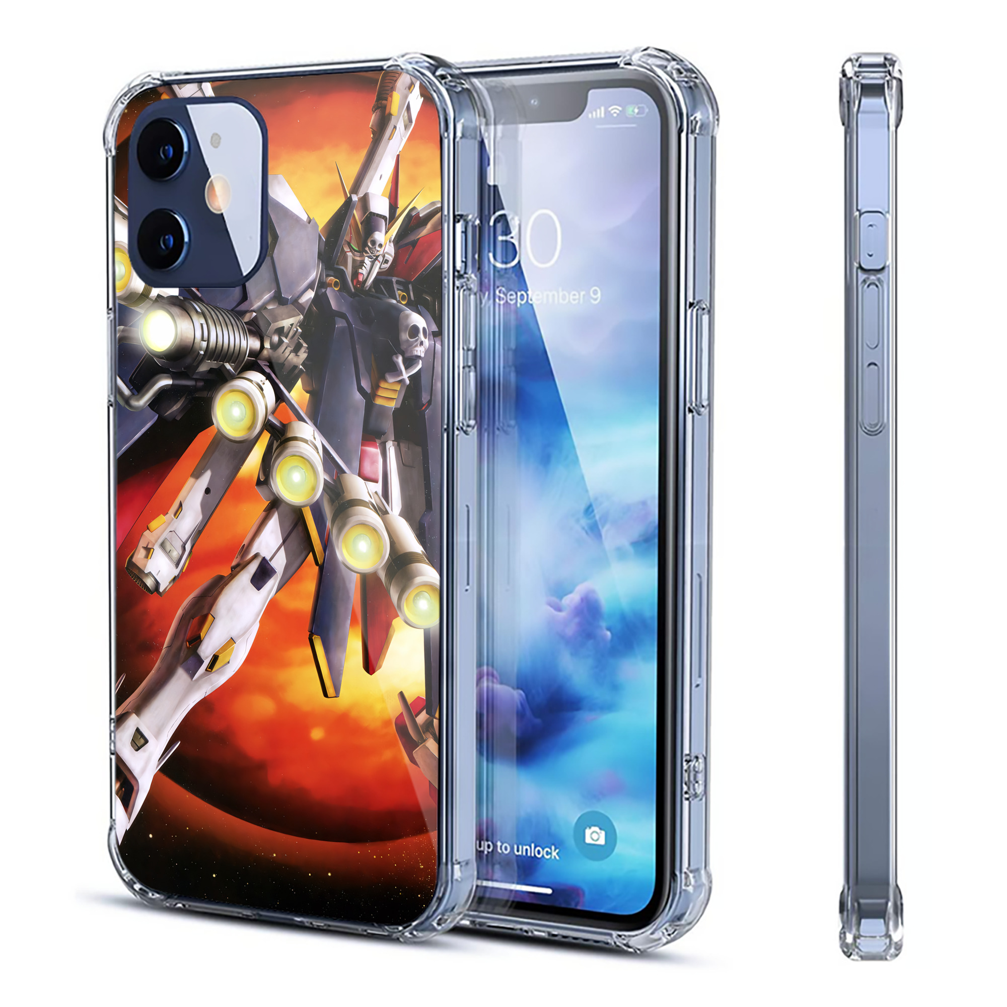 （画像用） 機動戦士ガンダム Mobile Suit Gundam 【iPhone 12シリーズ対応】透明スマホケース（クリアソフトケース）
